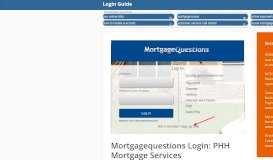 
							         Mortgagequestions Login: PHH Mortgage Services www ...								  
							    