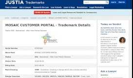 
							         MOSAIC CUSTOMER PORTAL Trademark - Serial Number 87587420 ...								  
							    