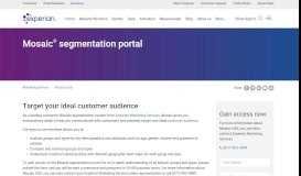 
							         Mosaic Segmentation Portal | Experian Marketing Services								  
							    