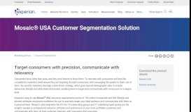 
							         Mosaic USA Consumer Lifestyle Segmentation by Experian								  
							    