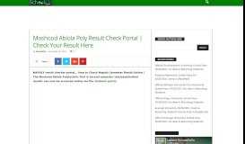 
							         Moshood Abiola Poly Result Check Portal | Check Your Result Here ...								  
							    