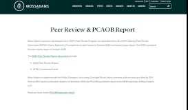 
							         Moss Adams Peer Review and PCAOB Report								  
							    