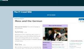 
							         Moss and the German | The IT Crowd Wiki | FANDOM powered by Wikia								  
							    