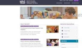 
							         Most Recent | Page 4 | Wolf Trap Institute for Early Learning Through ...								  
							    
