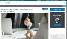 
							         Most Top Job Markets Record Stronger Gains in March | RP Analytics								  
							    