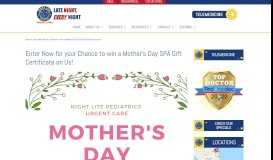 
							         Mother's Day SPA Giveaway | Night Lite Pediatrics Clinic								  
							    