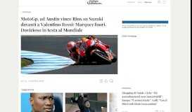 
							         MotoGp, ad Austin vince Rins su Suzuki davanti a Valentino Rossi ...								  
							    