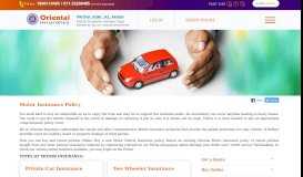 
							         Motor Insurance Policy - OICL - Oriental Insurance								  
							    