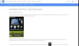 
							         MOTOROLA PRO PLUS - Moto Phone Portal - Motorola Support - UK								  
							    