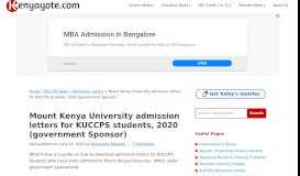 
							         Mount Kenya University admission letters for KUCCPS students, 2019 ...								  
							    