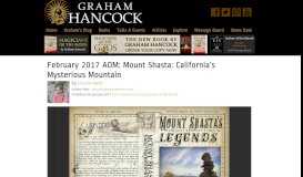 
							         Mount Shasta: California's Mysterious Mountain - Graham Hancock ...								  
							    