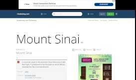 
							         Mount Sinai - Dictionary Definition : Vocabulary.com								  
							    