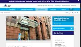 
							         Mount Sinai Doctors West 14th Street | Mount Sinai - New York								  
							    