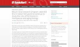 
							         Mount Sinai research program awarded $12.5 million NIH grant to ...								  
							    