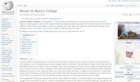 
							         Mount St Mary's College - Wikipedia								  
							    