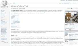 
							         Mount Whitney Trail - Wikipedia								  
							    
