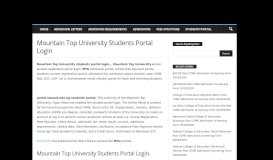 
							         Mountain Top University Students Portal Login - Eduloaded								  
							    