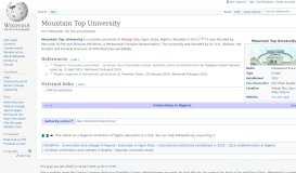 
							         Mountain Top University - Wikipedia								  
							    