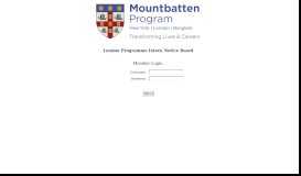 
							         Mountbatten Program - Log In								  
							    