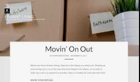 
							         Movin' On Out – STUDENT LIVING								  
							    
