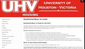 
							         Moving In | University of Houston-Victoria								  
							    