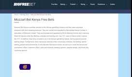 
							         Mozzart Bet Kenya Review - Up to 1000% Bonus - Big Free Bet								  
							    