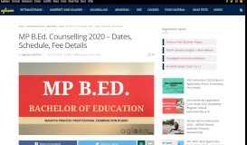 
							         MP B.Ed. Counselling 2018 – Schedule, Registration, Process ...								  
							    