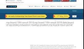 
							         mp board 10th result 2019 || mp board 10th result 2019 date || board of ...								  
							    