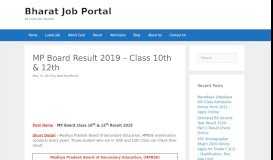 
							         MP Board Result 2019 - Class 10th & 12th - Bharat Job Portal								  
							    