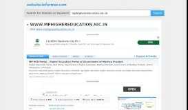 
							         mphighereducation.nic.in at WI. MP HED Portal - Higher Education ...								  
							    