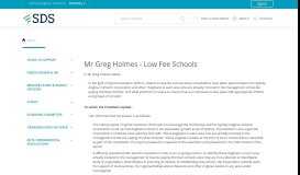 
							         Mr Greg Holmes - Low Fee Schools | SDS Portal								  
							    