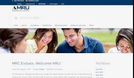 
							         MRC Evolves, Welcome MRU - Miami Regional College								  
							    
