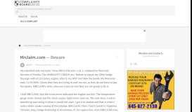 
							         Mrclaim.com - Beware, Review 291890 | ComplaintsBoard								  
							    