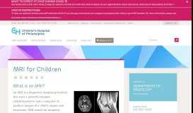 
							         MRI for Children | Children's Hospital of Philadelphia								  
							    