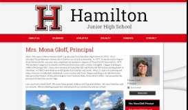
							         Mrs. Mona Gloff, Principal – Mona Gloff – Hamilton Junior High School								  
							    