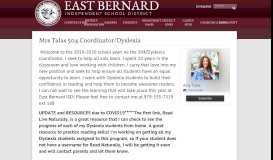 
							         Mrs Talas 504 Coordinator/Dyslexia – Amy Talas – East Bernard ...								  
							    