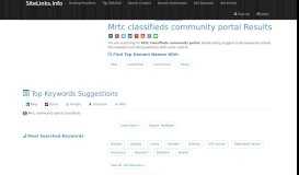 
							         Mrtc classifieds community portal Results For Websites Listing								  
							    
