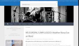 
							         MS EUROPA 2 UNPLUGGED: Heather Nova live an Bord | Das ...								  
							    