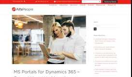 
							         MS Portals for Dynamics 365 – Extend Your Workbench - AlfaPeople ...								  
							    