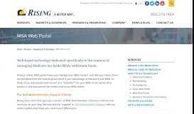 
							         MSA Web Portal - Rising Medical Solutions								  
							    