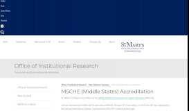 
							         MSCHE (Middle States) Accreditation - Office of Institutional Research								  
							    