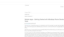 
							         MSDN Magazine: Mobile Apps - Getting Started with Windows Phone ...								  
							    
