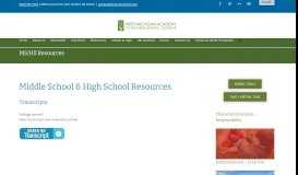 
							         MS/HS Resources - West Michigan Academy of Environmental Science								  
							    