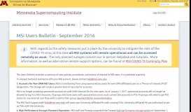 
							         MSI Users Bulletin - September 2016 | Minnesota Supercomputing ...								  
							    