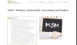
							         MSM - Wirkung, Inhaltsstoffe, Anwendung und ... - Natur-Kompendium								  
							    