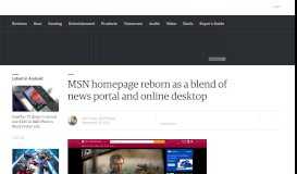 
							         MSN homepage reborn as a blend of news portal and online desktop								  
							    