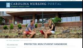 
							         MSN Student Handbook | UNC School of Nursing Portal								  
							    