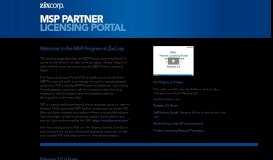 
							         MSP Partner Licensing Portal - Zix								  
							    