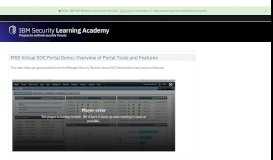 
							         MSS Virtual SOC Portal Demo - IBM Security Learning Academy								  
							    