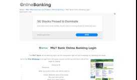 
							         M&T Bank Online Banking Login | Online Banking								  
							    